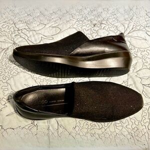 ECCO Incise Urban Wedge Slip On Black Sparkle Comfort Shoes Sz 36 / 5.5💛